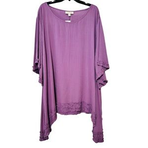 NWT Aveology Kaylee Grape Ruffle Hem Tunic Top – Size 26/28